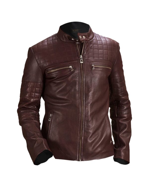 Men's Quilted Biker Leather Jacket