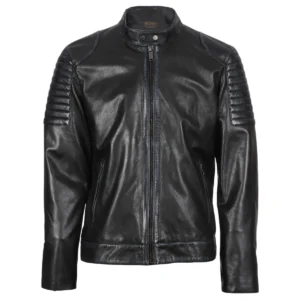 Rio Shoulder Padded Biker Leather Jacket