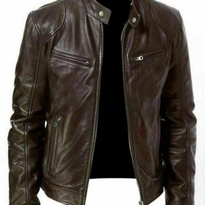 Roy Sheepskin Biker Leather Jacket