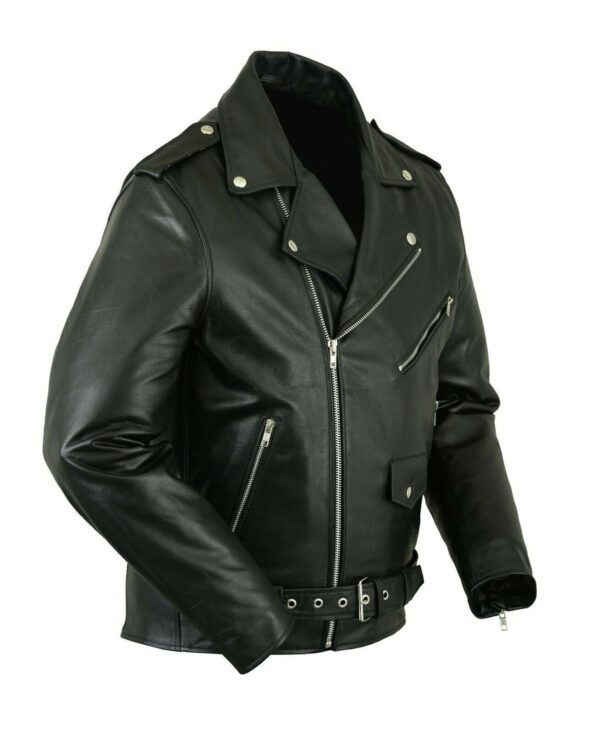 Brando Biker Leather Jacket - Image 4