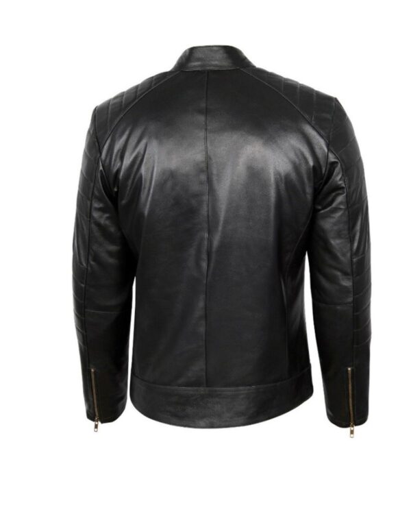 Anthony Classic Biker Leather Jacket - Image 4