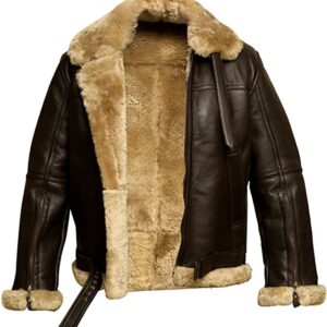 Men RAF Aviator B3 Bomber Leather Jacket