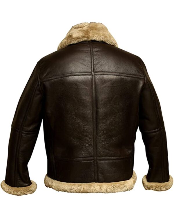 Men's RAF Aviator B3 Bomber Leather Jacket - Image 4