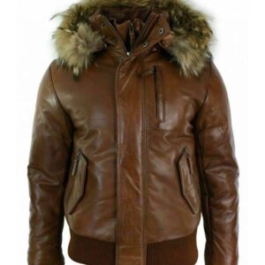 Archie Puffer Bomber Leather Jacket