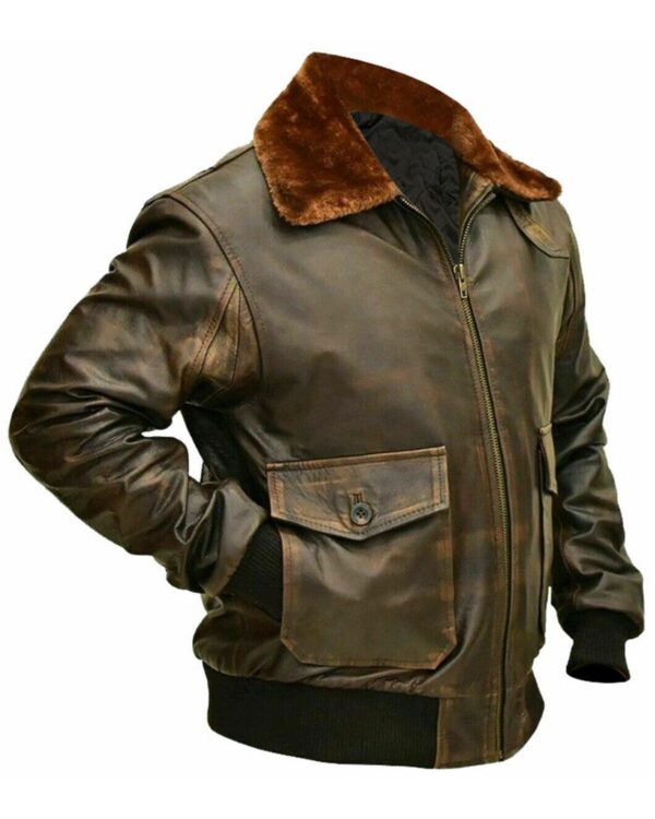 Men's G1 Aviator A2 Bomber Leather Jacket - Image 3