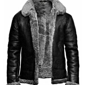 Men RAF Aviator Pilot Flying B3 Bomber Leather Jacket