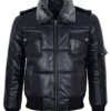 Rafael Puffer Bomber Leather Jacket
