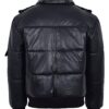 Rafael Puffer Bomber Leather Jacket - Image 4