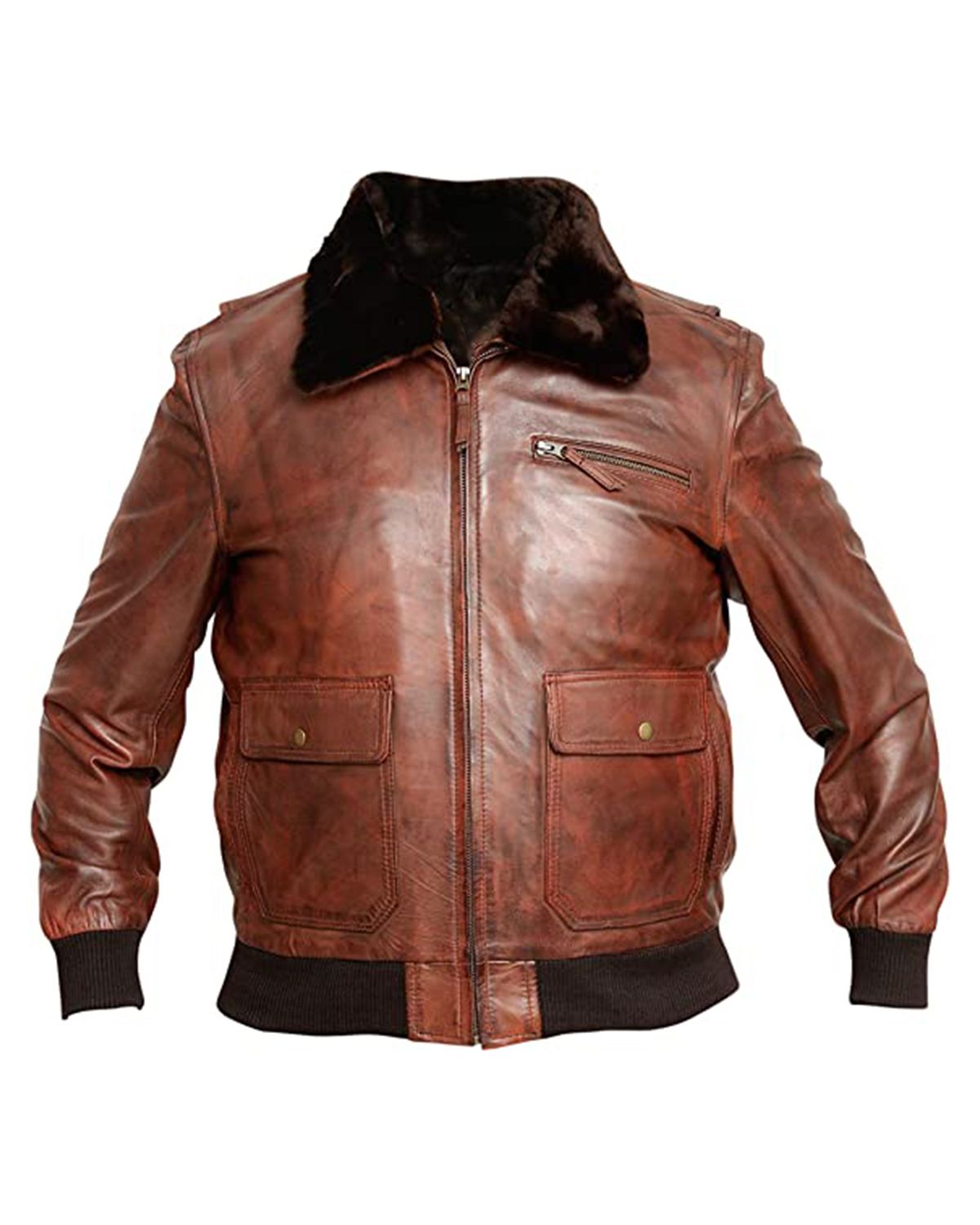 Men’s G-1 Navy Bomber Aviator Leather Jacket