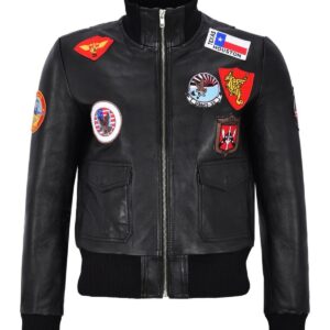 Women Aviator Bomber Natural Leather Jacket