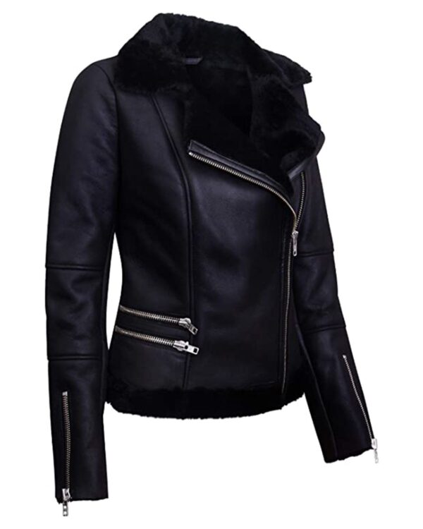 Riley Biker Leather Jacket - Image 3