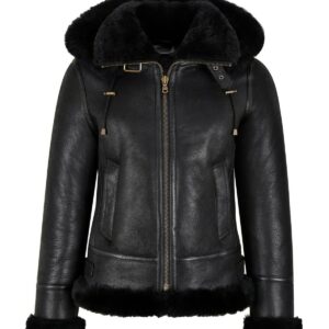 Women B3 Bomber Shearling Leather Jacket