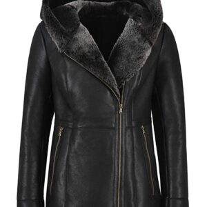 Deborah Shearling Long Leather Jacket