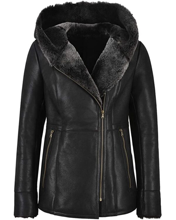 Deborah Shearling Long Leather Jacket