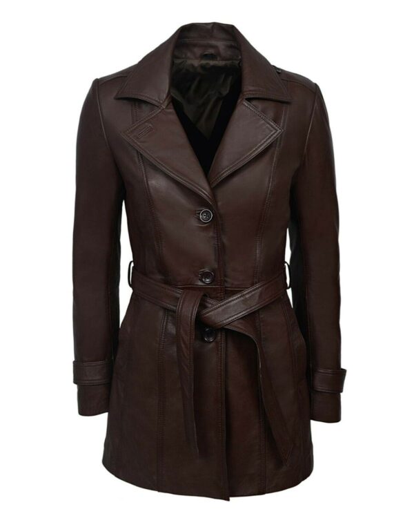 Shelby Trench Leather Coat