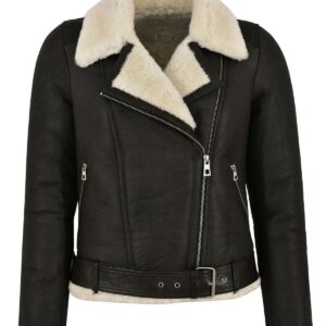 Celia Shearling Biker Leather Jacket