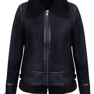 Women Classic Aviator Biker Natural Leather Jacket