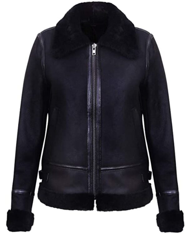 Women's Classic Aviator Biker Natural Leather Jacket