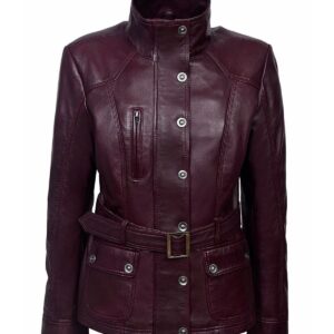 Nicole Military Style Leather Jacket