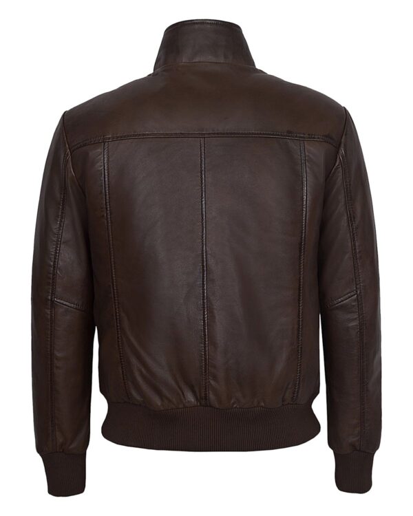 Joel Retro Bomber Leather Jacket - Image 4