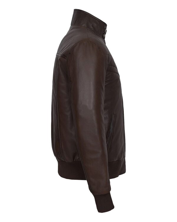 Joel Retro Bomber Leather Jacket - Image 3