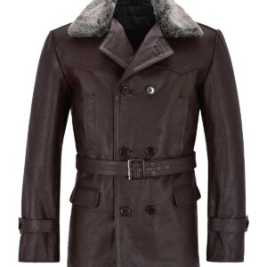 Marc German Leather Peacoat