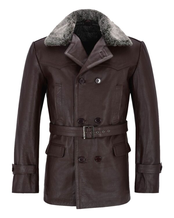 Marc German Leather Peacoat