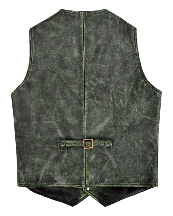 Lester Distressed Leather Vest - Image 4