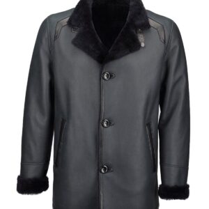 Nash Single Breasted Leather Coat