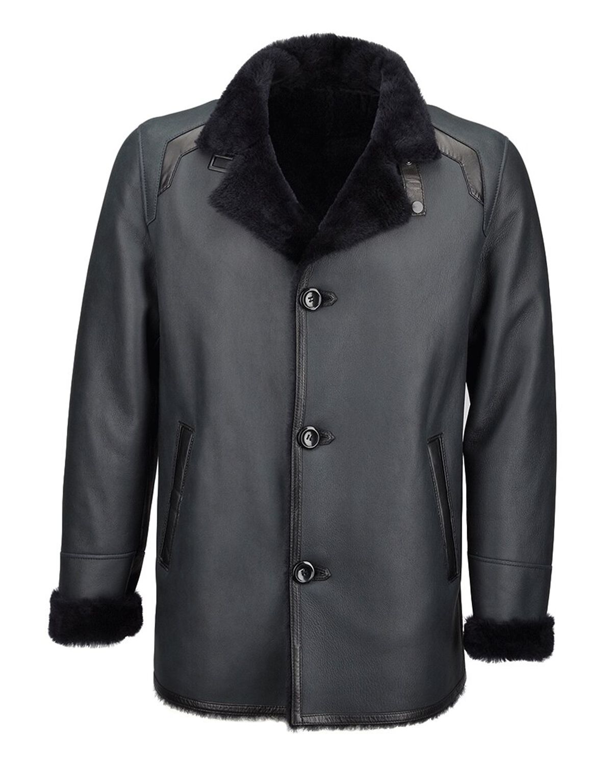 Nash Single Breasted Leather Coat