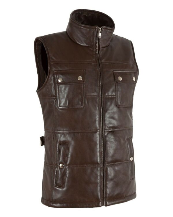 Isabella Quilted Leather Vest - Image 3