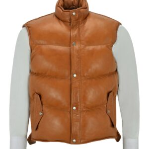 Rene Leather Puffer Vest