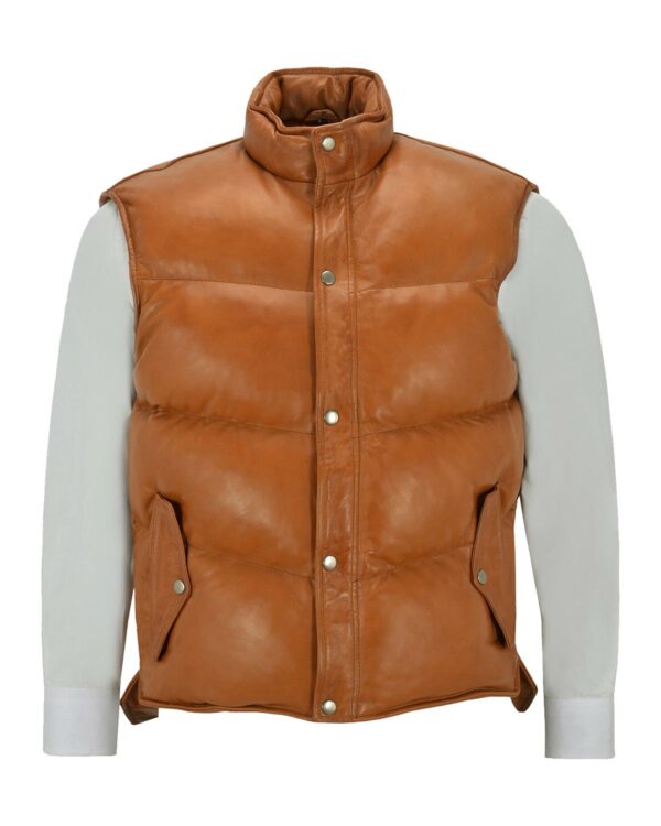 Rene Leather Puffer Vest