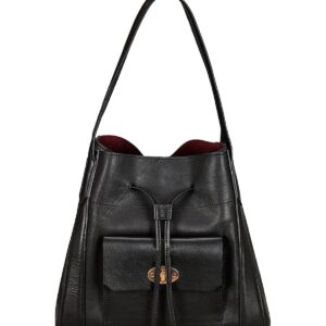 Ladies Real Leather Black Handbag Totebag Style by BUNERI