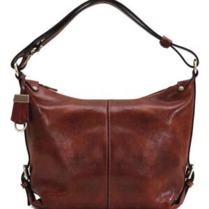 Full Grain Leather Detachable Key Chain Handbag For Women by BUNERI