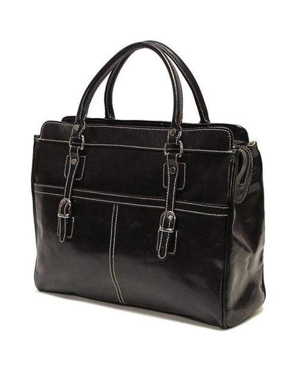 Reinforced Handles Full Grain Leather Handbag For Women by BUNERI