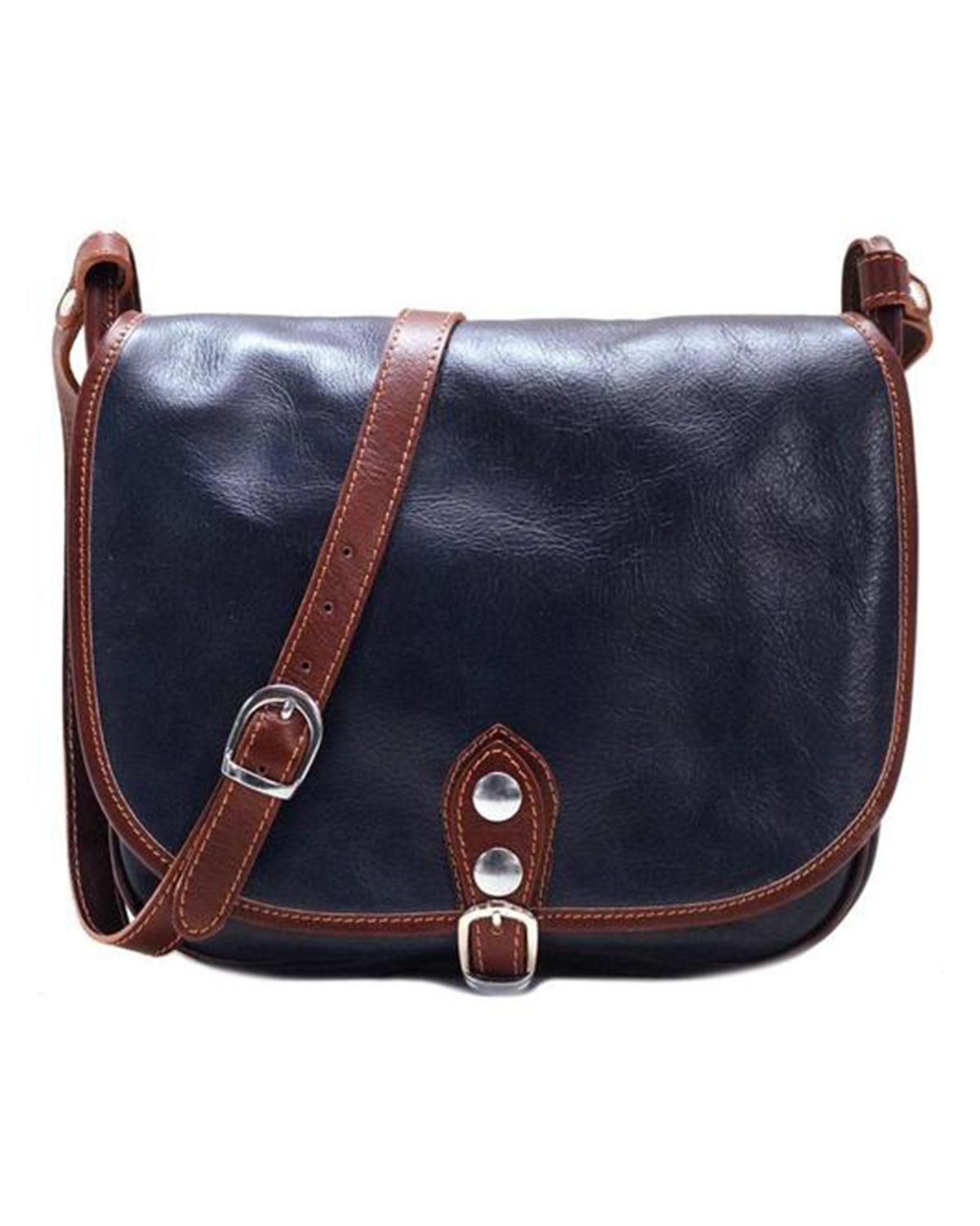 Middle Zip Compartment Genuine Leather Handbag For Women by BUNERI