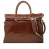 Front Lock Pocket Full Grain Leather Handbag For Women by BUNERI