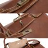Front Lock Pocket Full Grain Leather Handbag For Women by BUNERI - Image 4