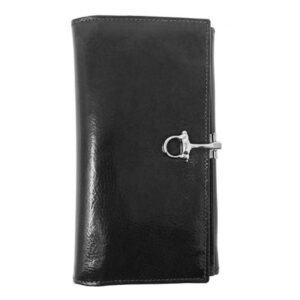 Women Full Grain Leather Latch Closure Document Wallet by BUNERI
