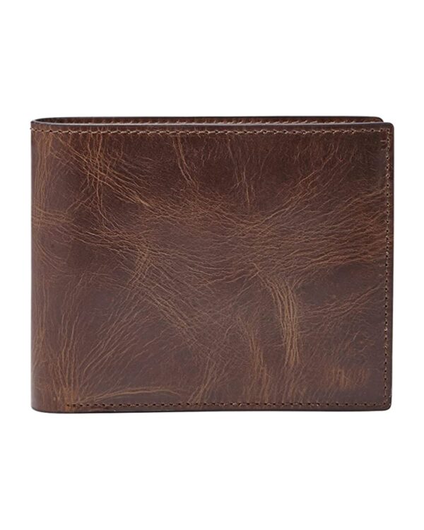 Men's Distressed Genuine Leather Six Card Slots Wallet by BUNERI