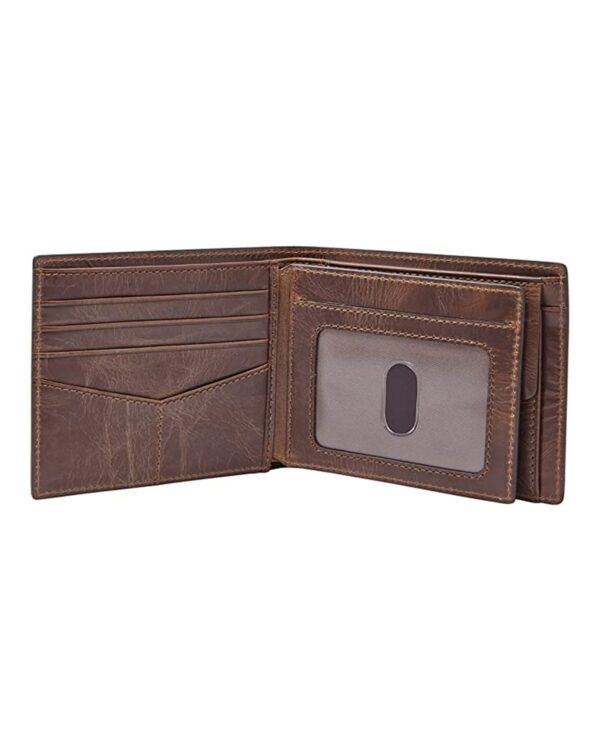 Men's Distressed Genuine Leather Six Card Slots Wallet by BUNERI - Image 4