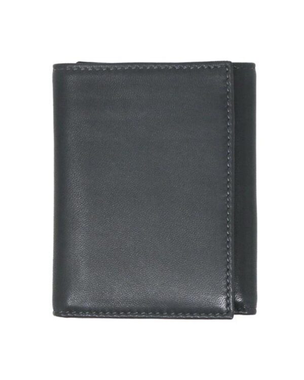 Men's Grey Trifold Genuine Leather Wallet by BUNERI