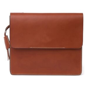 Women Foldover Flap With Magnetic Closure Real Leather Crossbody Bag by BUNERI