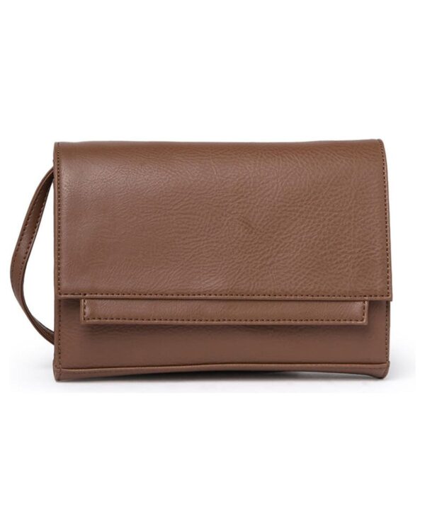 Women's Slim Fit Real Leather Brown Crossbody Bag by BUNERI