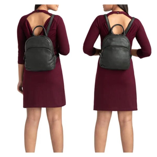 Black Fashion Leather Backpack Bag For Women - Image 8