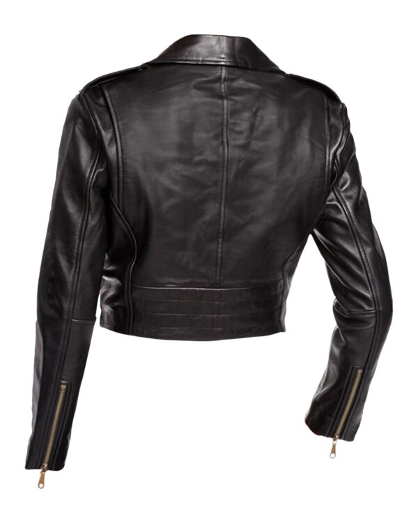 Zoe Biker Leather Jacket - Image 3