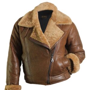 Women Bomber Aviator Natural Leather Jacket