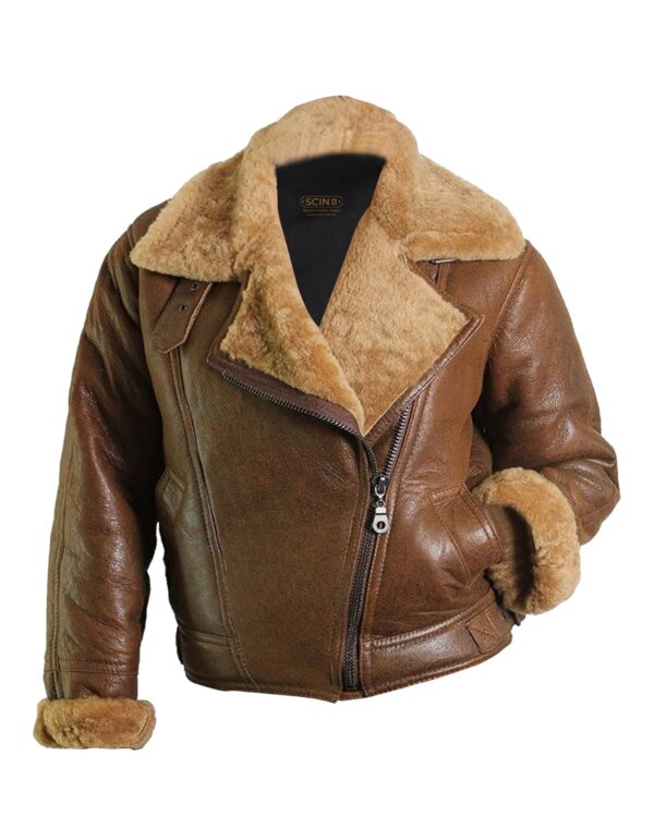 Women's Bomber Aviator Natural Leather Jacket