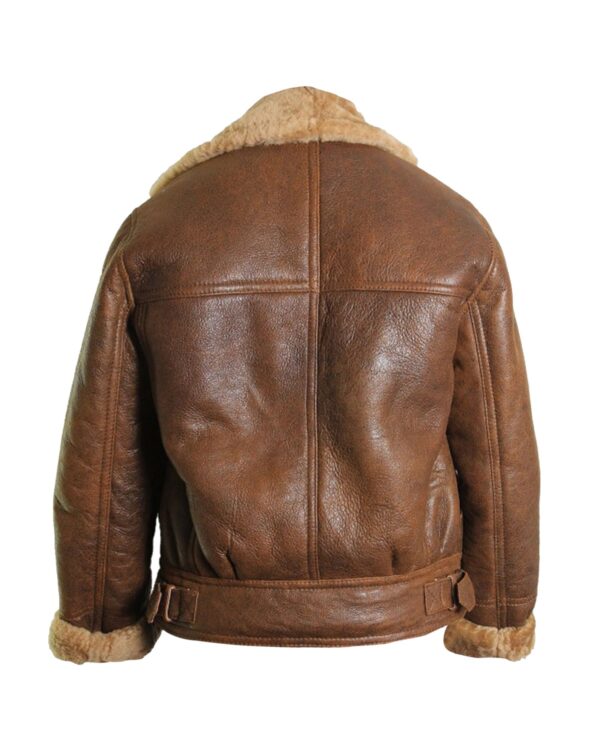 Women's Bomber Aviator Natural Leather Jacket - Image 4